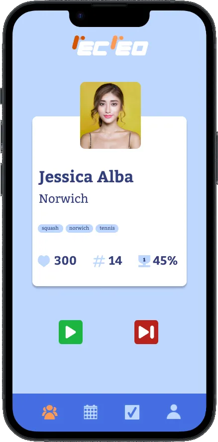 Player profile in the Recreo sports partner app